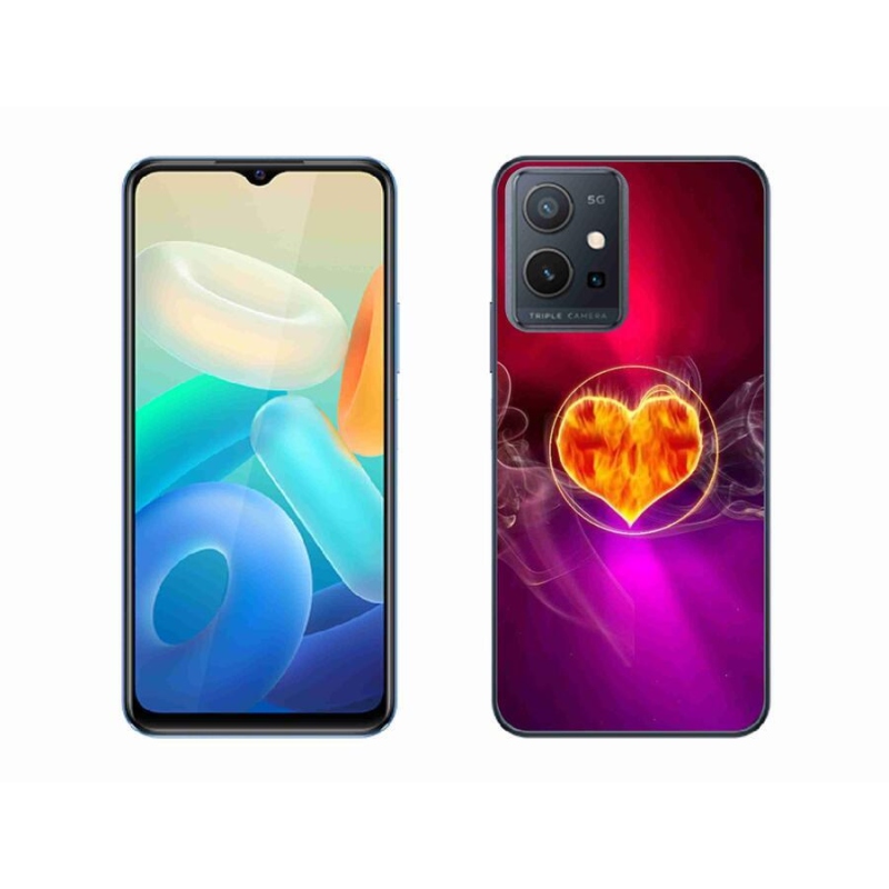 Gél borító mmCase a Vivo Y55 5G készülékhez - tüzes szív