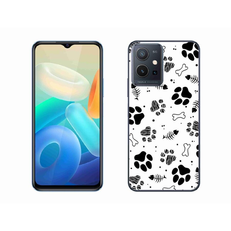 Zselés borítás mmCase a Vivo Y55 5G készülékhez - kutyamancsok 1