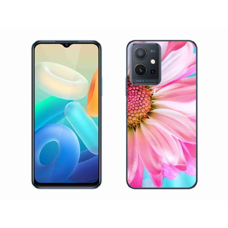 Gél védőhuzat mmCase a Vivo Y55 5G készülékhez - rózsaszín virág