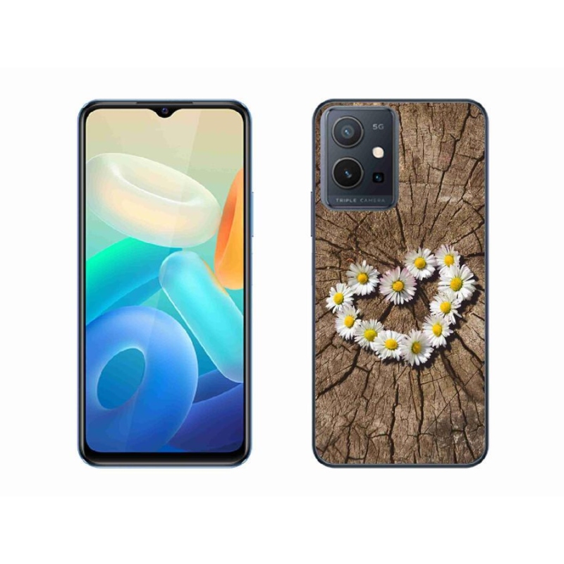 Gél borító mmCase a mobil Vivo Y55 5G - szív a százszorszépek szívéhez