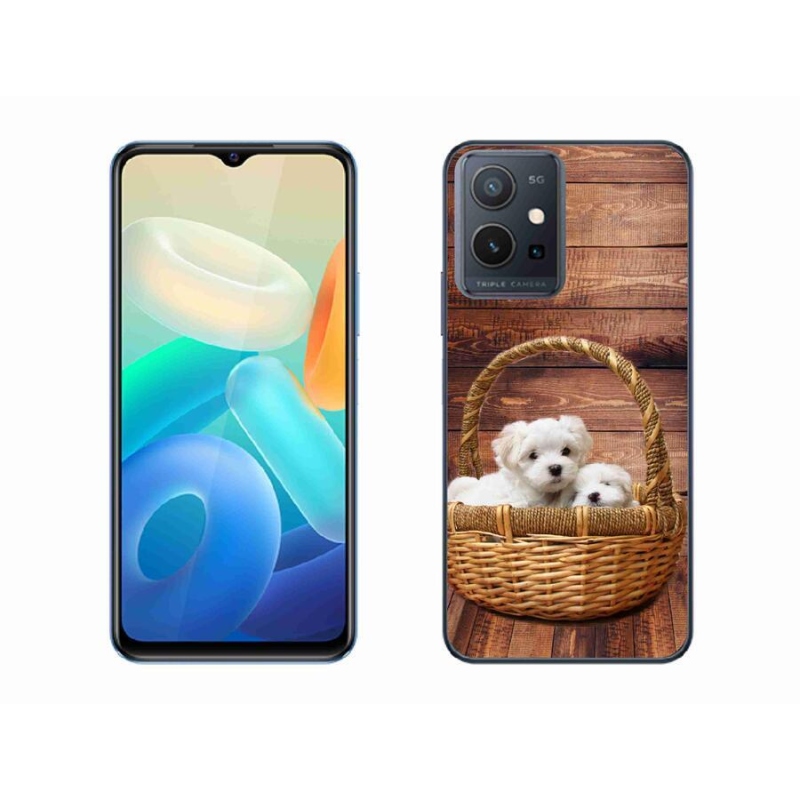 Gél védőburkolat mmCase a Vivo Y55 5G készülékhez - kölyökkutyák