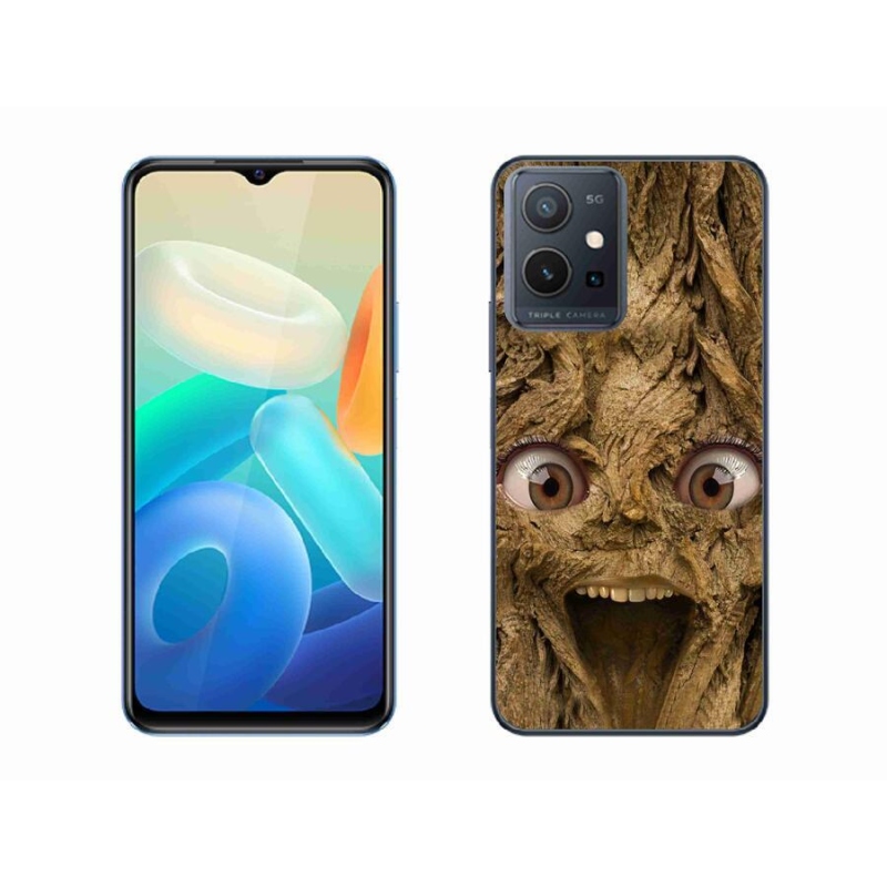 Gél borítás mmCase a Vivo Y55 5G-hez - vidám fa szemekkel