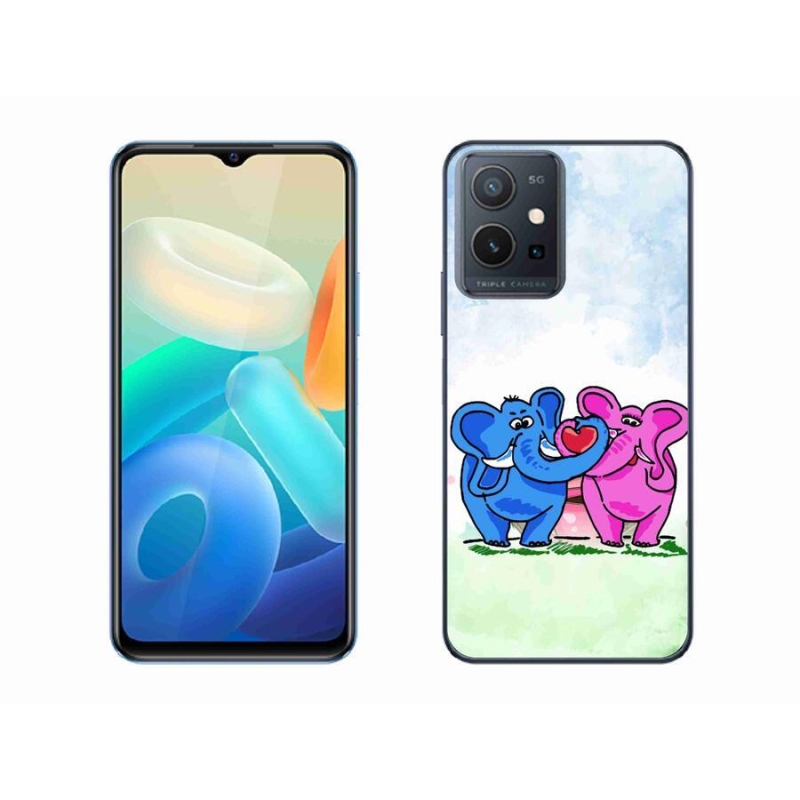 Gél borító mmCase mobil Vivo Y55 5G - szerelmes elefántok