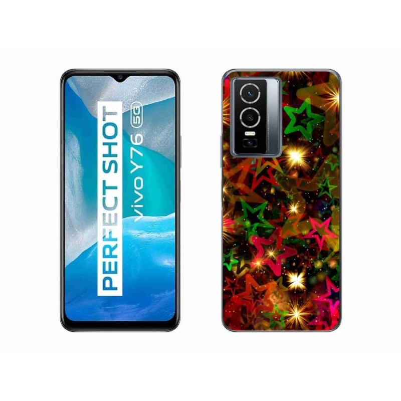 Gél borító mmCase mobil Vivo Y76 5G - színes csillagok