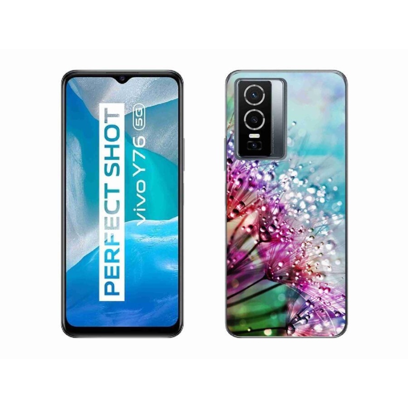 Gél borító mmCase a mobil Vivo Y76 5G - színes virágokhoz