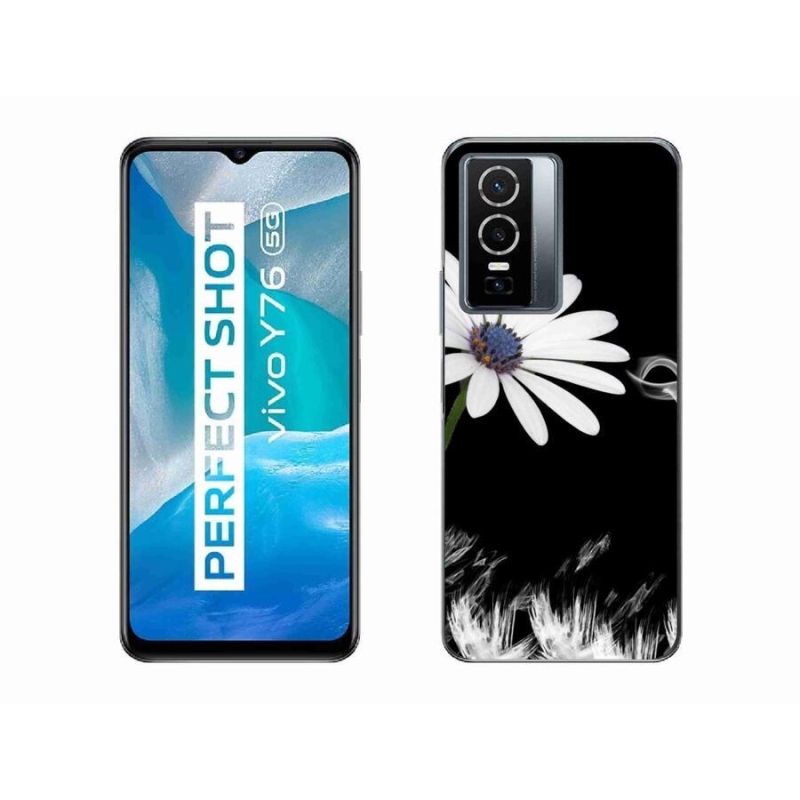 Gél védőhuzat mmCase a Vivo Y76 5G készülékhez - fehér virág