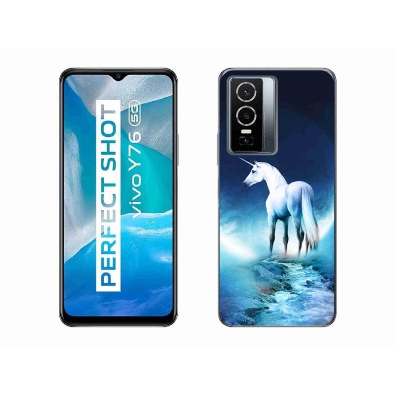 Zselés borítás mmCase a Vivo Y76 5G készülékhez - fehér egyszarvú