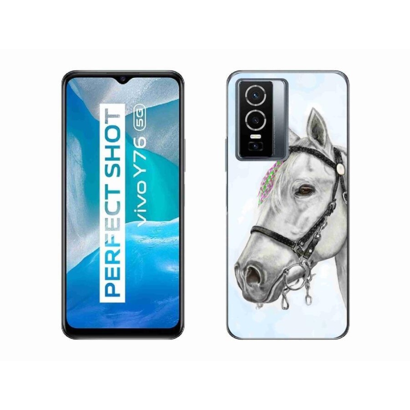 Zselés borítás mmCase a Vivo Y76 5G készülékhez - fehér ló 1