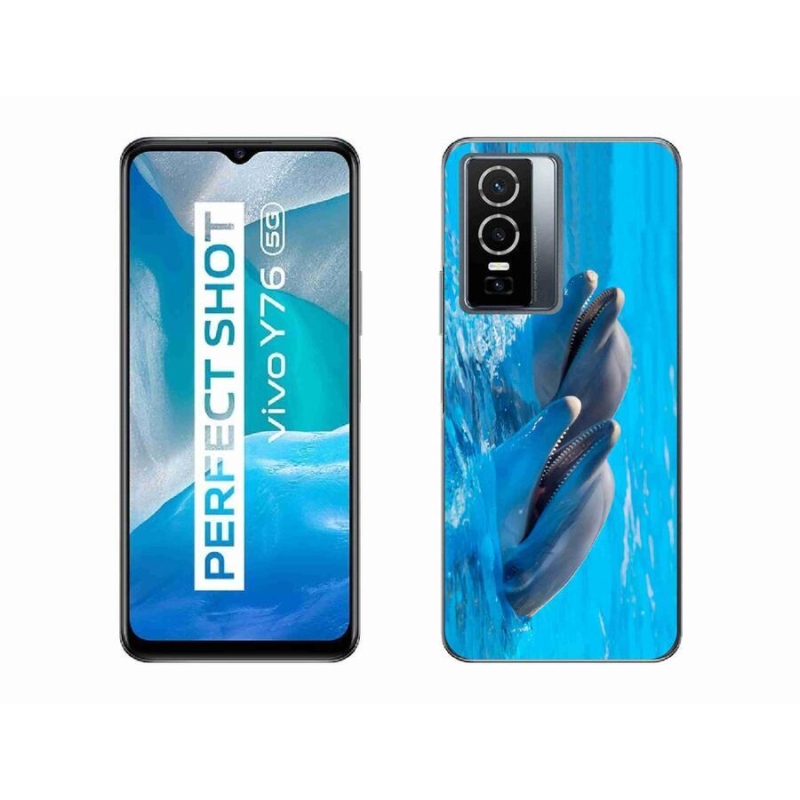 Zselés borítás mmCase a Vivo Y76 5G készülékhez - delfinek