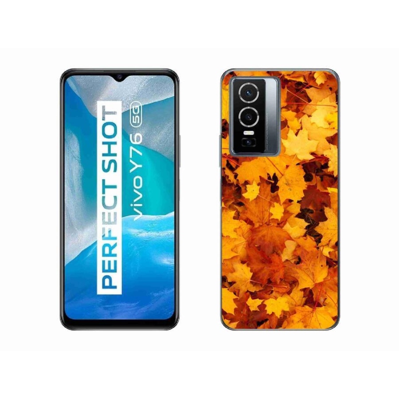 Gél borító mmCase a Vivo Y76 5G készülékhez - juharlevelek