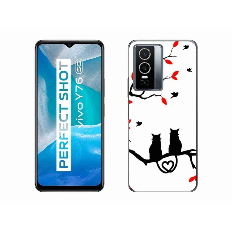 Gél borító mmCase a Vivo Y76 5G készülékhez - macskaszerelem