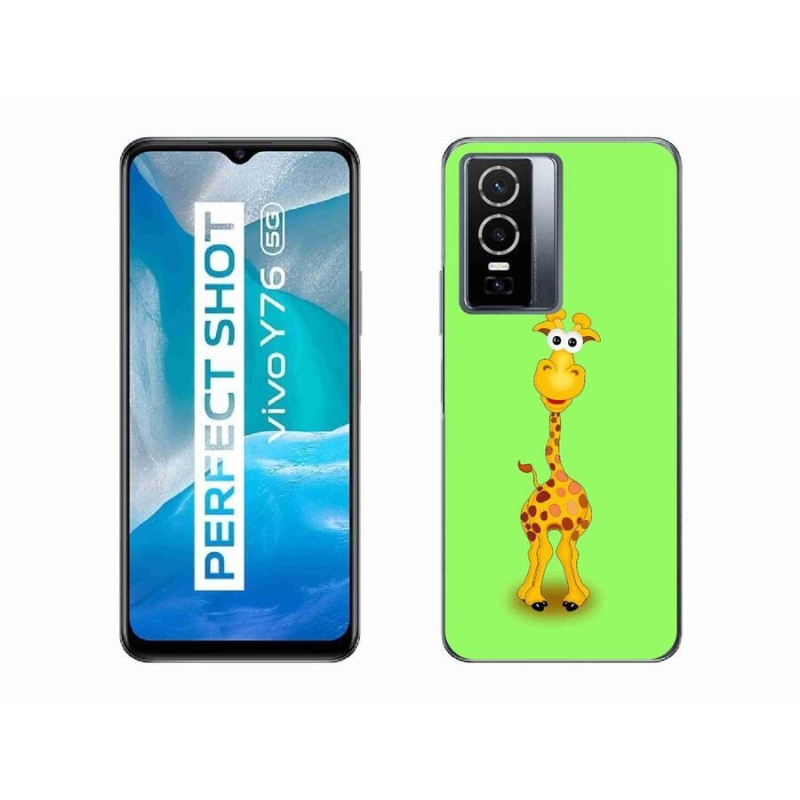 Gél borító mmCase a Vivo Y76 5G készülékhez - rajzfilm zsiráf