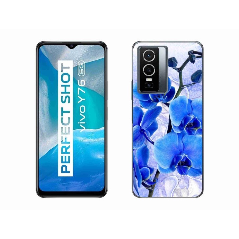 Gél védőhuzat mmCase a Vivo Y76 5G készülékhez - kék virágok