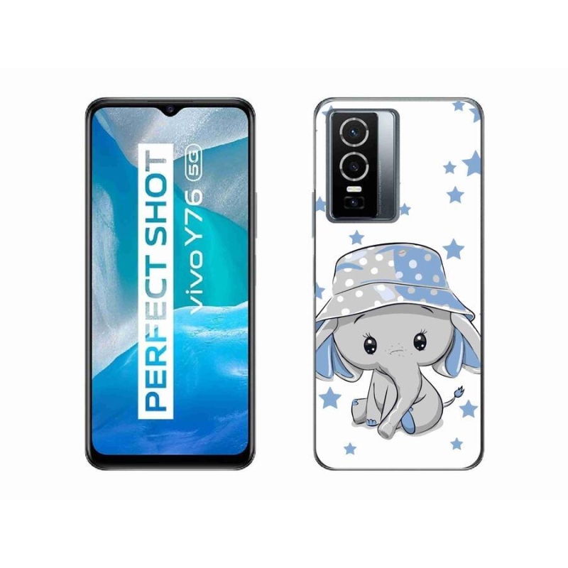 Zselés borítás mmCase a Vivo Y76 5G készülékhez - kék elefánt