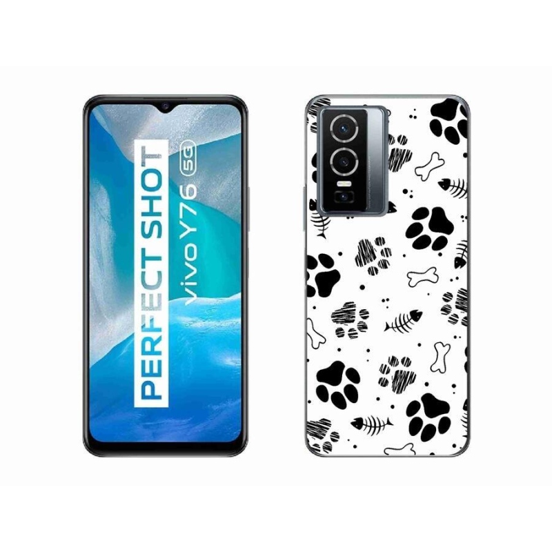 Zselés borítás mmCase a Vivo Y76 5G készülékhez - kutyamancsok 1