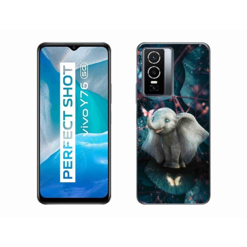 Gél borító mmCase a Vivo Y76 5G készülékhez - aranyos elefánt