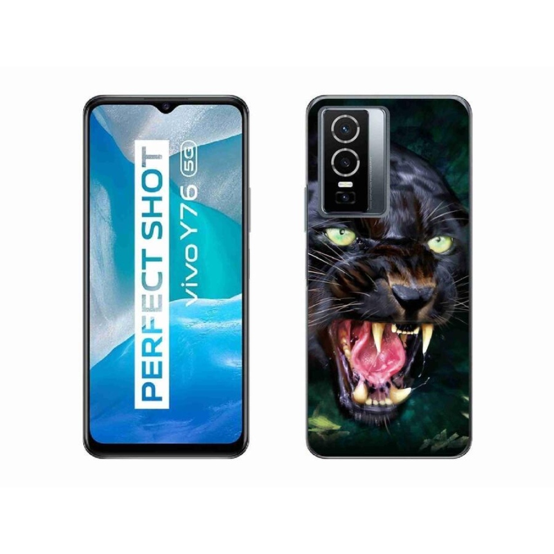 Gél borítás mmCase a Vivo Y76 5G készülékhez - dühös fekete párduc