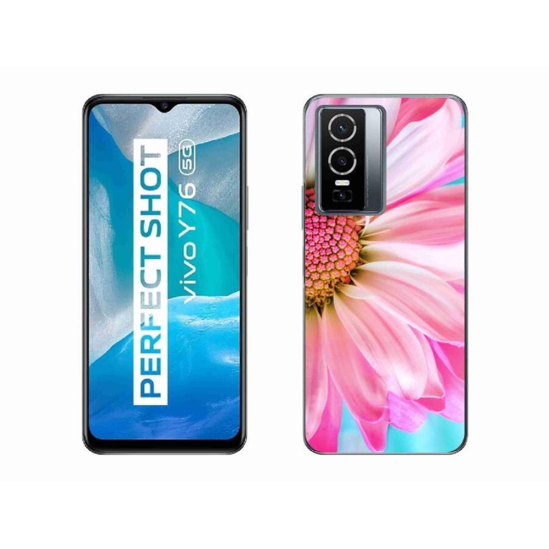 Gél védőhuzat mmCase a Vivo Y76 5G készülékhez - rózsaszín virág