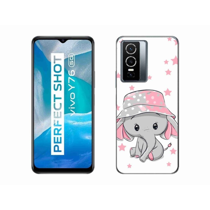 Gél borító mmCase a Vivo Y76 5G készülékhez - rózsaszín elefánt