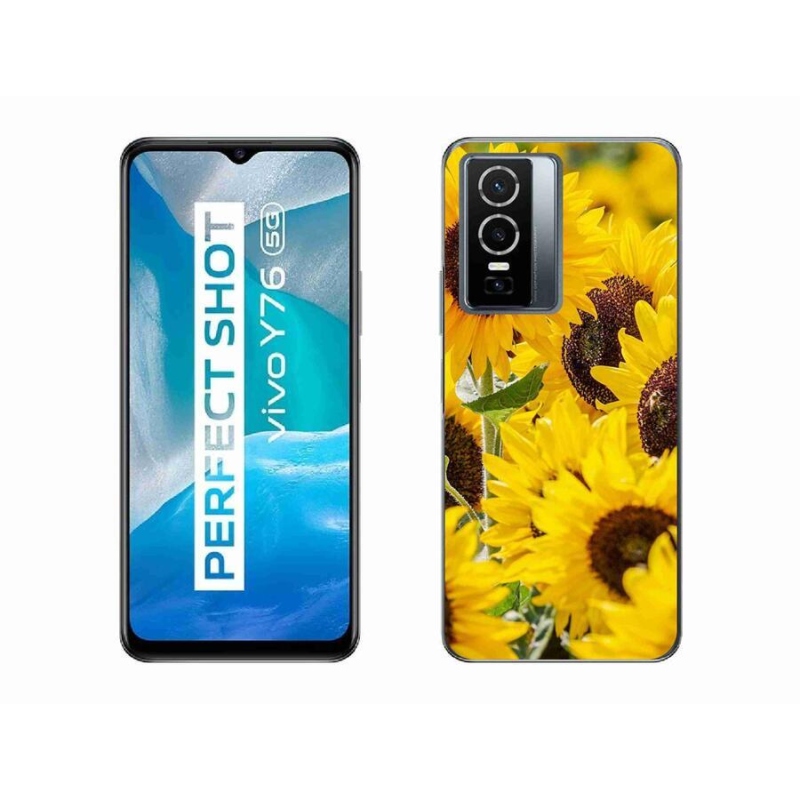 Zselés borítás mmCase a Vivo Y76 5G készülékhez - Napraforgó