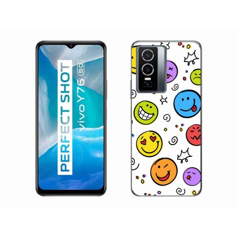 Gél borító mmCase a Vivo Y76 5G készülékhez - smiley-k