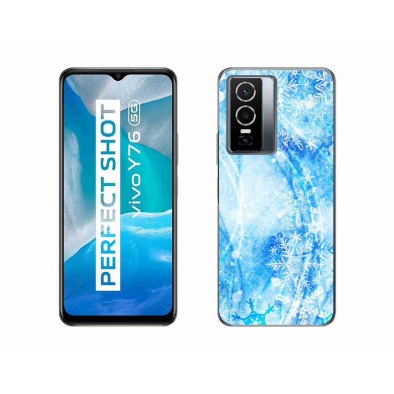 Gél borító mmCase a Vivo Y76 5G készülékhez - hópelyhek