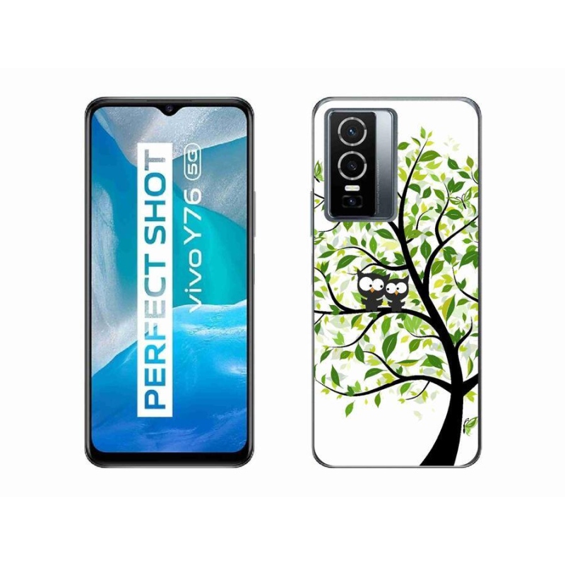 Gél borító mmCase a Vivo Y76 5G készülékhez - baglyok a fán