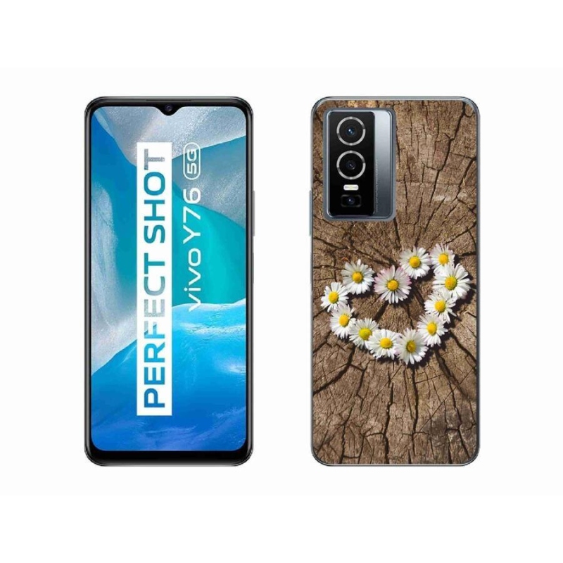 Gél borító mmCase a mobil Vivo Y76 5G - szív a százszorszépek szívéhez