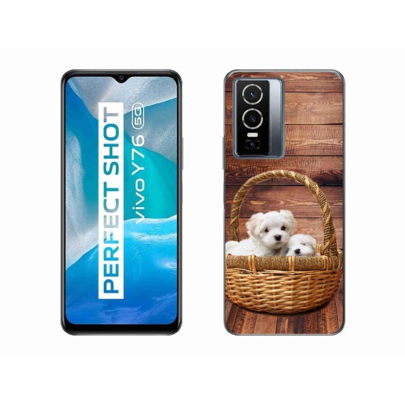 Zselés borítás mmCase a Vivo Y76 5G készülékhez - kölyökkutyák