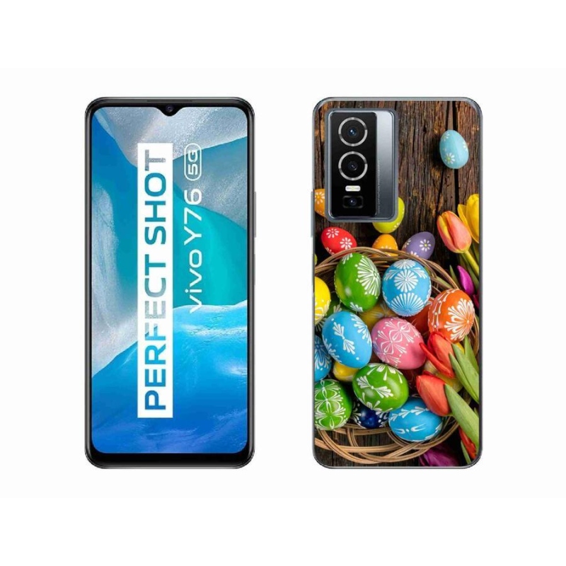 Gél borító mmCase a Vivo Y76 5G készülékhez - Húsvéti tojás