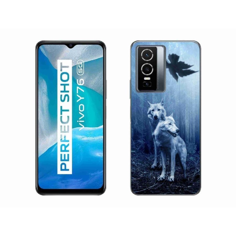 Gél borítás mmCase a Vivo Y76 5G-hez - farkasok az erdőben