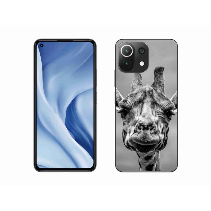 Gél borítás mmCase a Xiaomi 11 Lite 5G NE számára - fekete-fehér zsiráf
