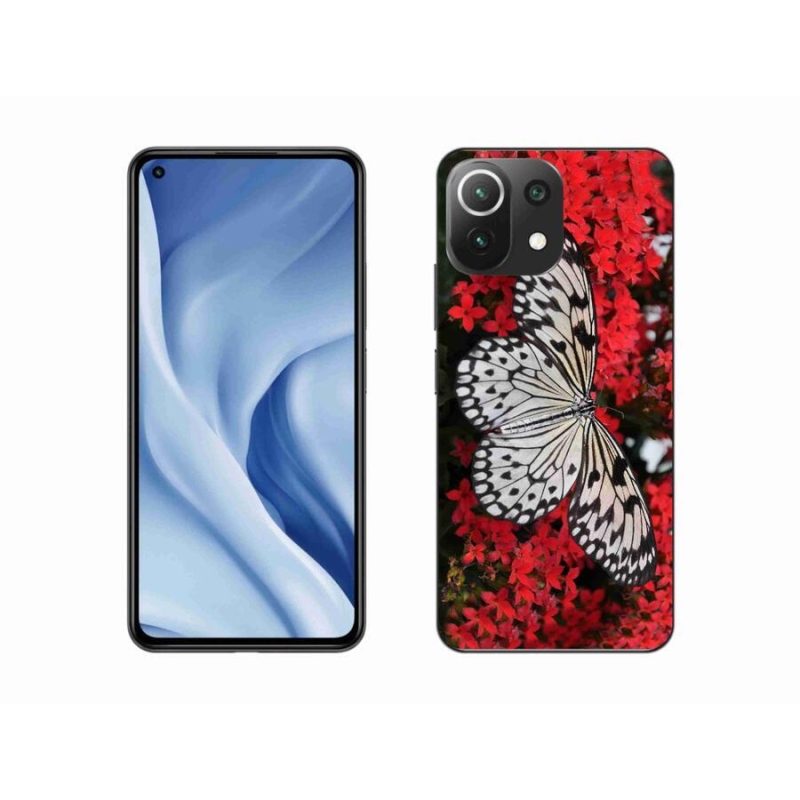 Gél borítás mmCase a Xiaomi 11 Lite 5G NE számára - fekete-fehér pillangó 1