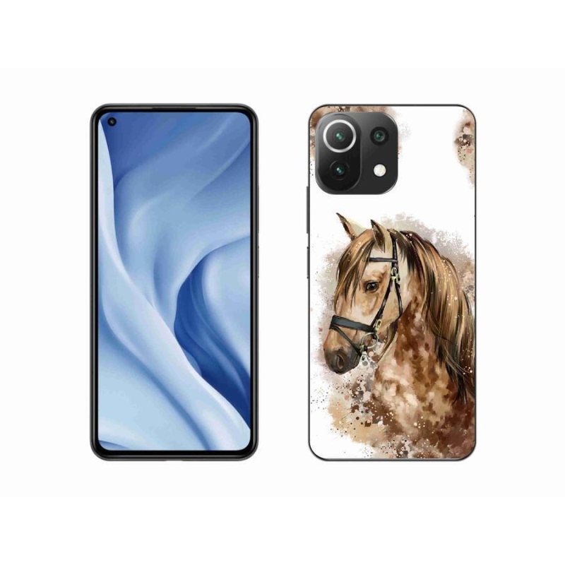 Gél borító mmCase a Xiaomi 11 Lite 5G NE számára - barna rajzfilm ló