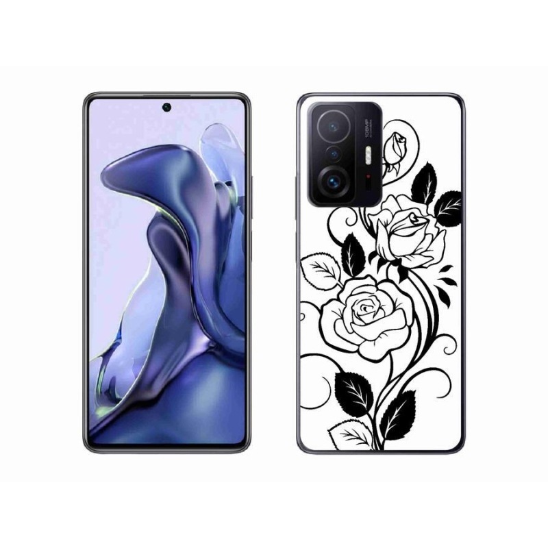 Gél borítás mmCase a Xiaomi 11T-hez - fekete és fehér rózsa