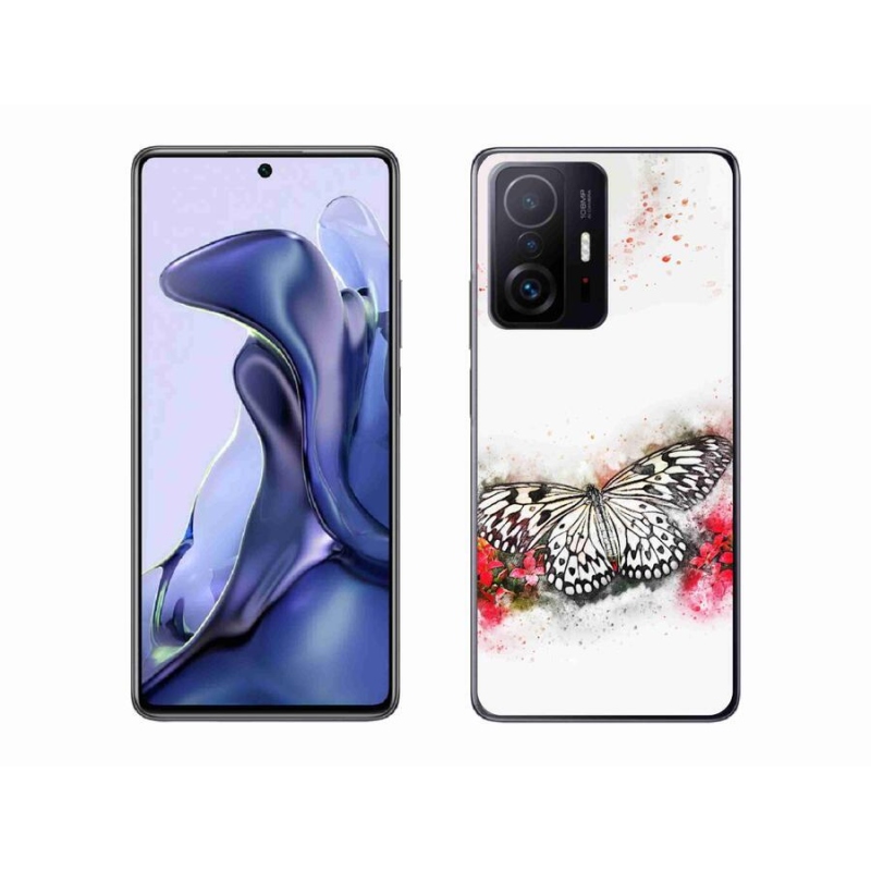 Gél borítás mmCase a Xiaomi 11T-hez - fekete és fehér pillangó
