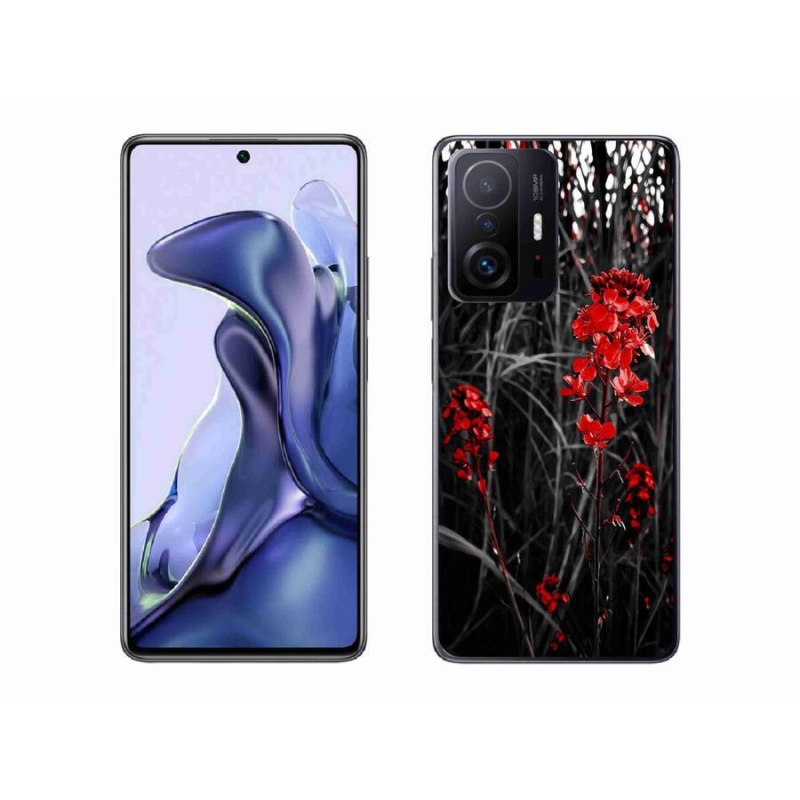 Gél borító mmCase a Xiaomi 11T-hez - piros növény