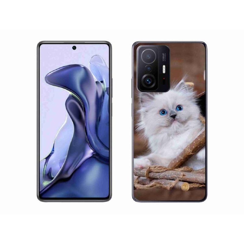 Gél borítás mmCase a Xiaomi 11T Pro számára - fehér cica