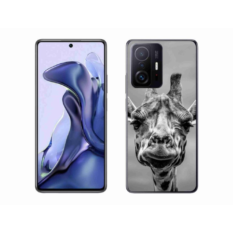Zselés borítás mmCase a Xiaomi 11T Pro számára - fekete-fehér zsiráf