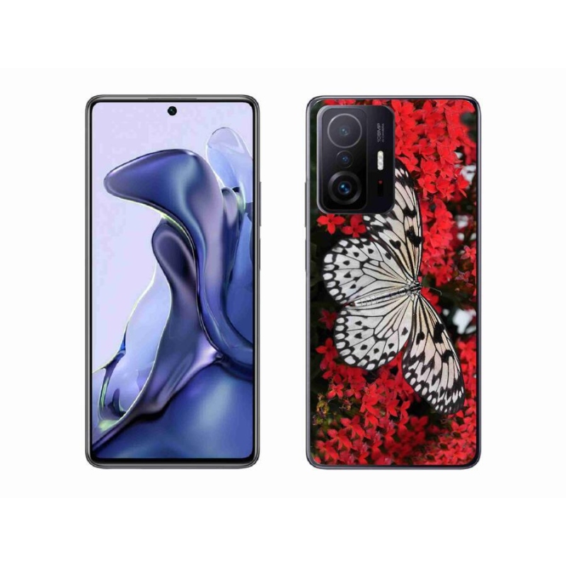 Gél borítás mmCase a Xiaomi 11T Pro számára - fekete és fehér pillangó 1