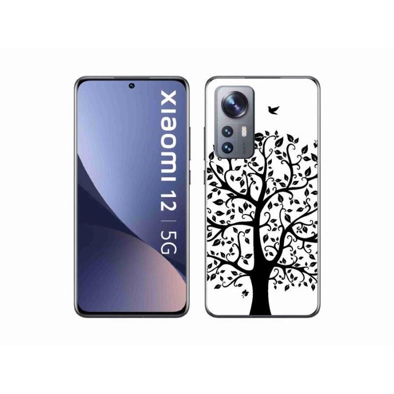 Gél borító mmCase a Xiaomi 12 - fekete-fehér fa számára