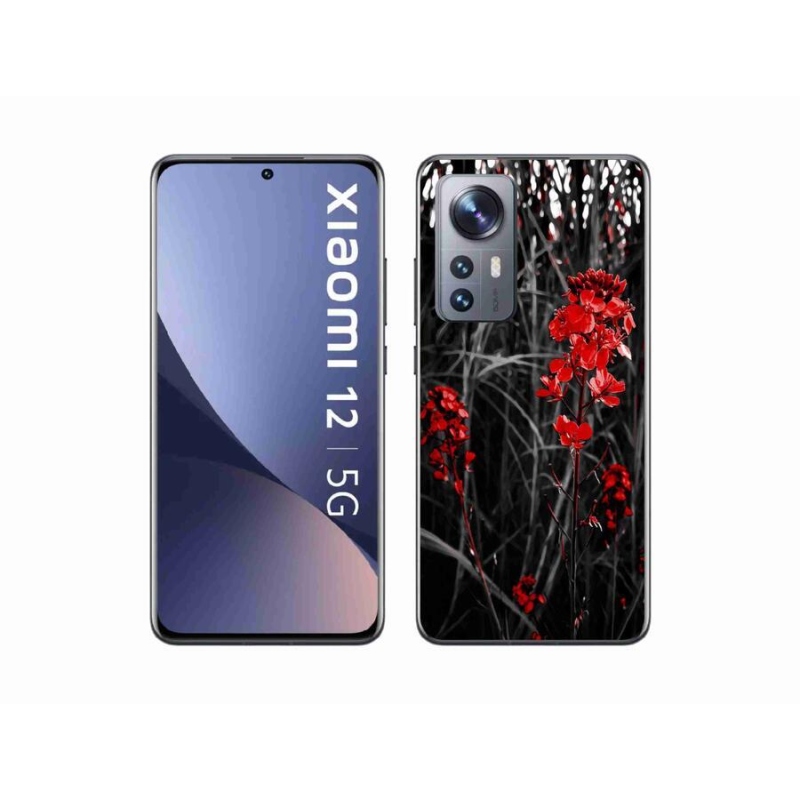 Gél borító mmCase a Xiaomi 12 - piros növényhez