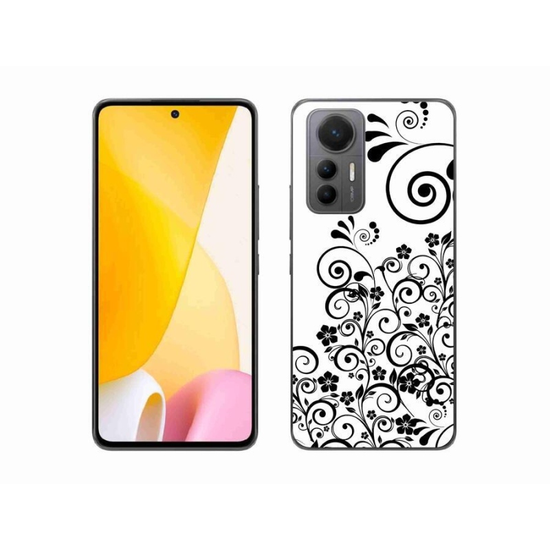 Gél borítás mmCase a Xiaomi 12 Lite készülékhez - fekete és fehér virágminták