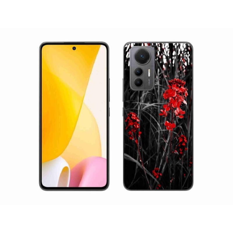 Gél borítás mmCase a Xiaomi 12 Lite számára - piros növény