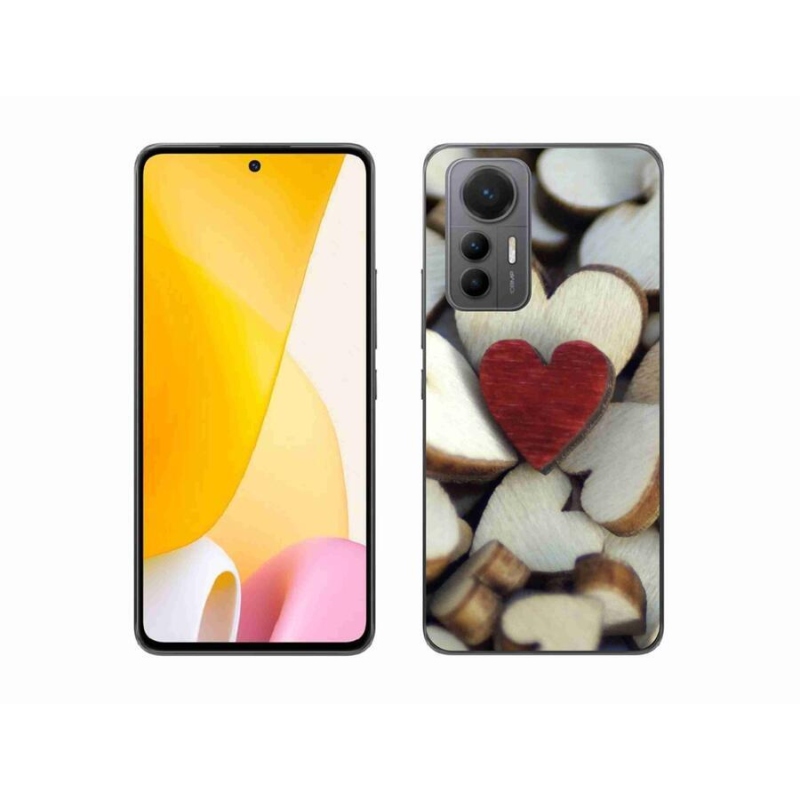 Gél borítás mmCase a Xiaomi 12 Lite-hoz - gravírozott piros szív
