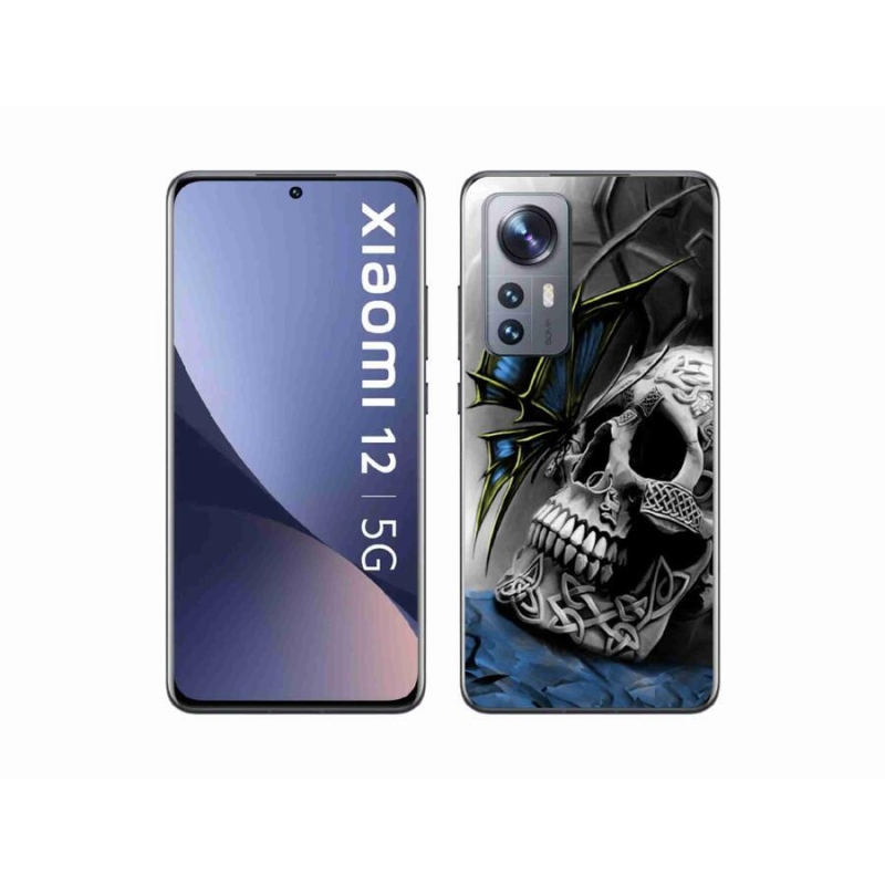 Gél borító mmCase a Xiaomi 12 - pillangó és koponya számára