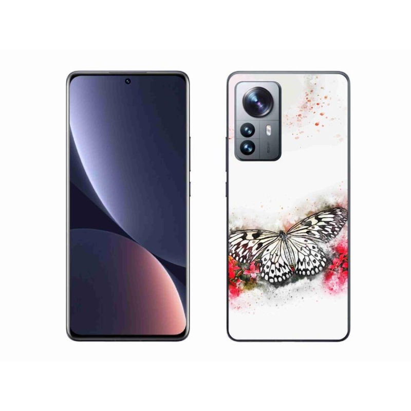 Gél borítás mmCase a Xiaomi 12 Pro-hoz - fekete és fehér pillangó