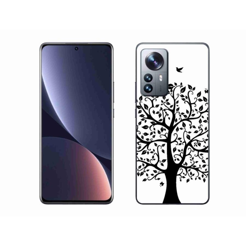 Gél borítás mmCase a Xiaomi 12 Pro számára - fekete és fehér fa