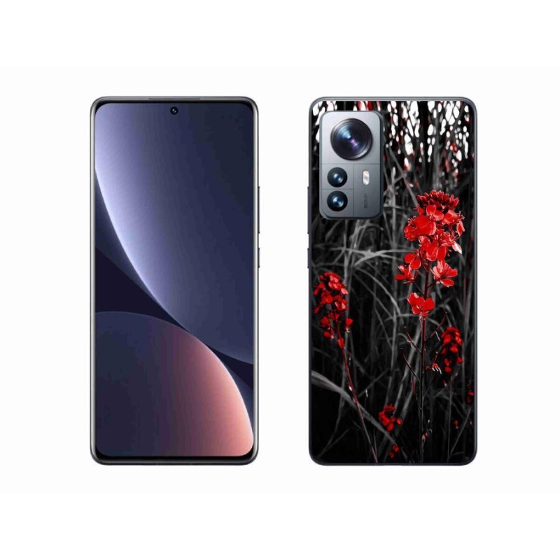 Gél borítás mmCase a Xiaomi 12 Pro számára - piros növény