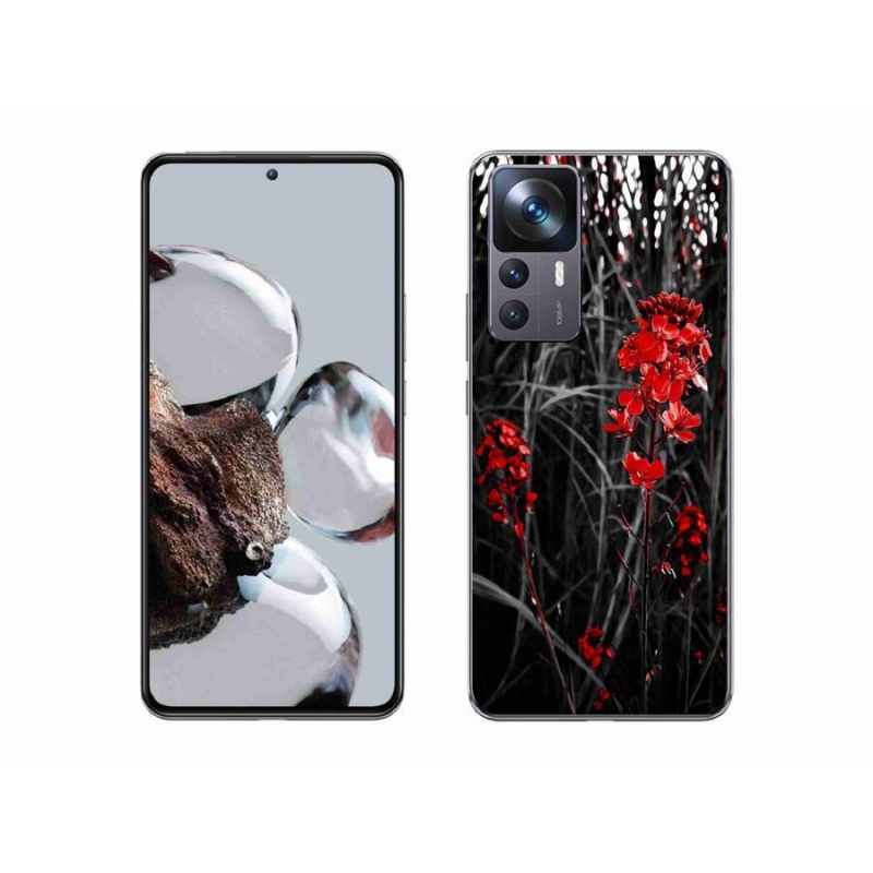 Gél borítás mmCase a Xiaomi 12T számára - piros növény